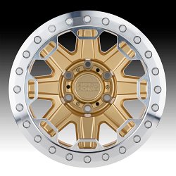 Black Rhino Rift Beadlock Matte Gold Custom Truck Wheels 3